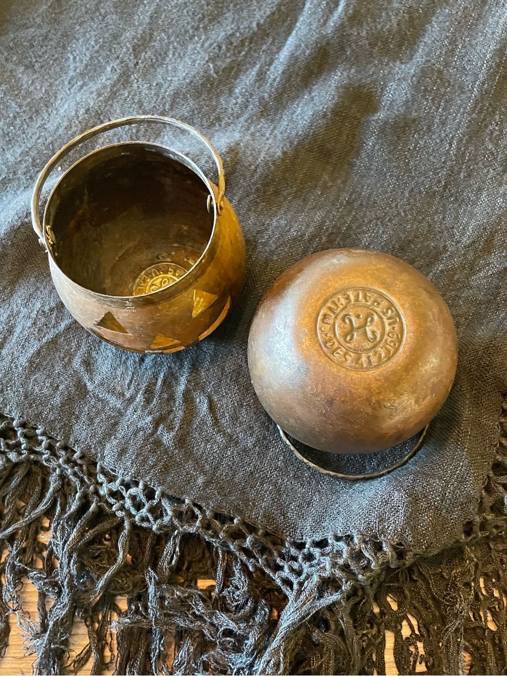 VTG Hosley Jack-O'-Lantern Votives Set of 2 - Picture 3 of 6